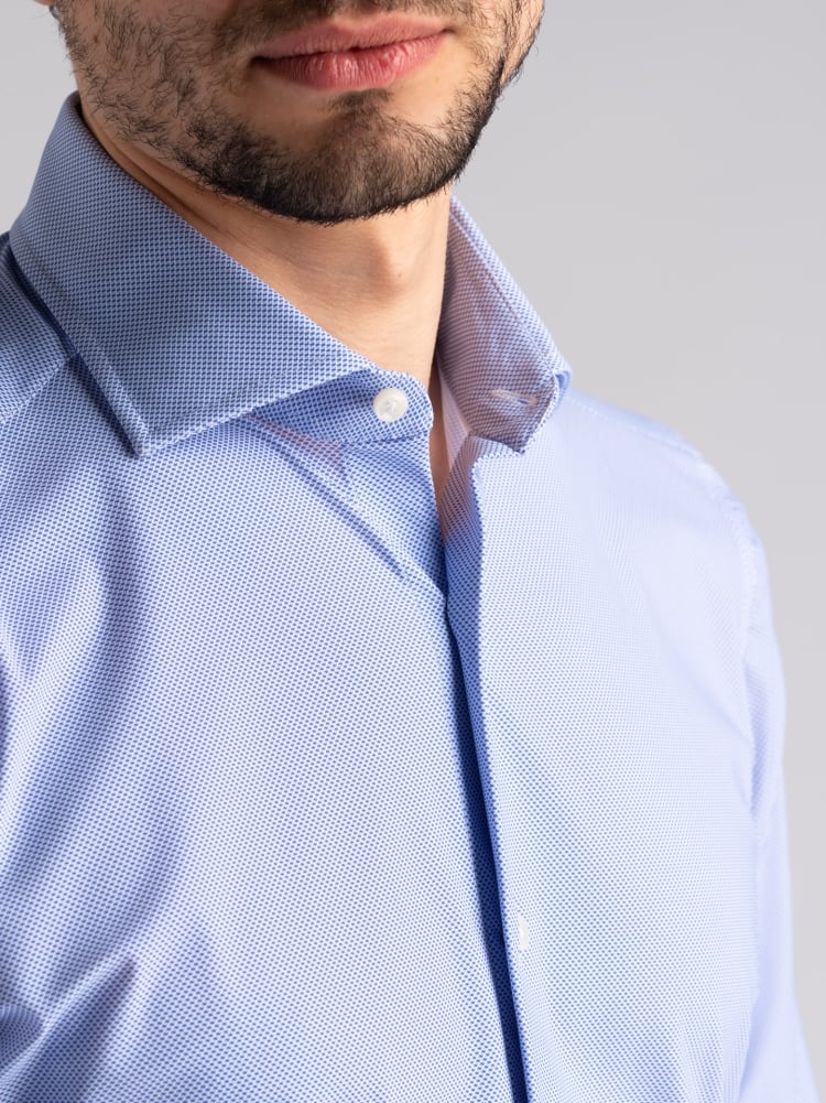 Camicia uomo TECNO azzurra giro inglese