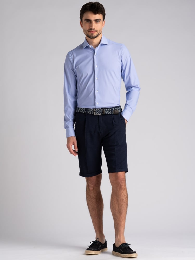 Camicia uomo TECNO azzurra giro inglese
