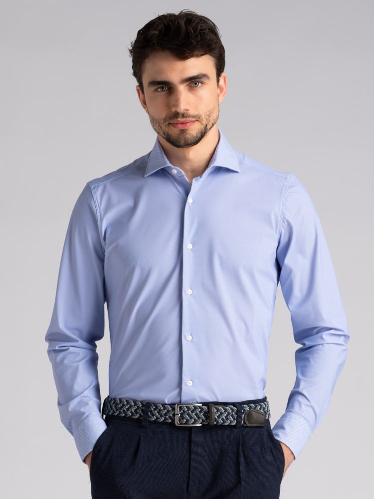 Camicia uomo TECNO azzurra giro inglese