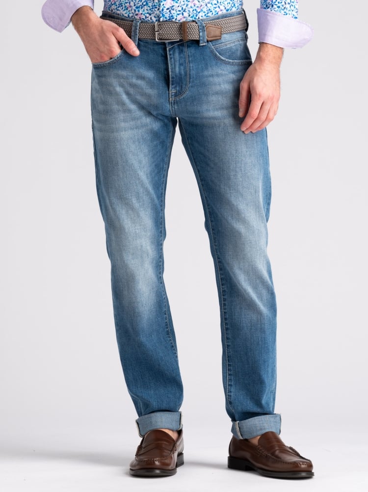 Jeans uomo cinque tasche lavaggio chiaro