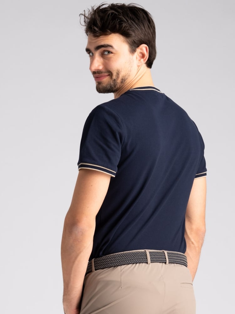 T-shirt uomo in cotone stretch con rib rigati