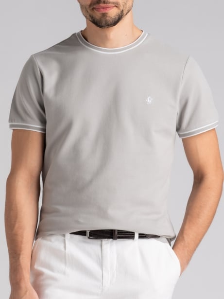 T-shirt uomo in cotone stretch con rib rigati Invidia 1973