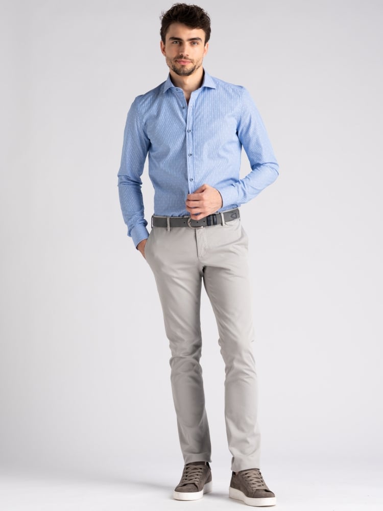 Pantalone uomo chino in tricotina tinto capo