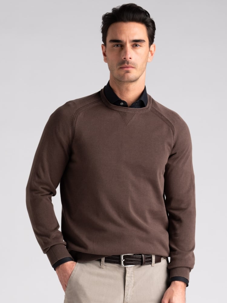 Maglia uomo girocollo manica lunga tinto capo