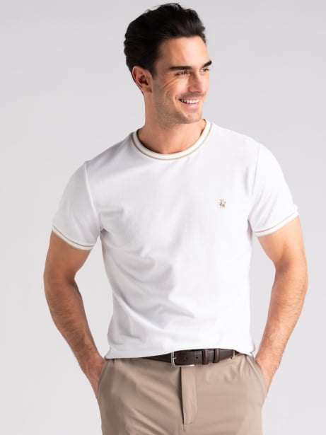 T-shirt uomo in cotone stretch con rib rigati Invidia 1973