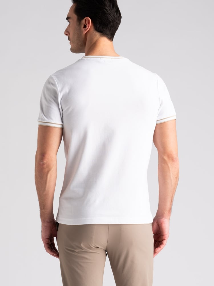 T-shirt uomo in cotone stretch con rib rigati Invidia 1973