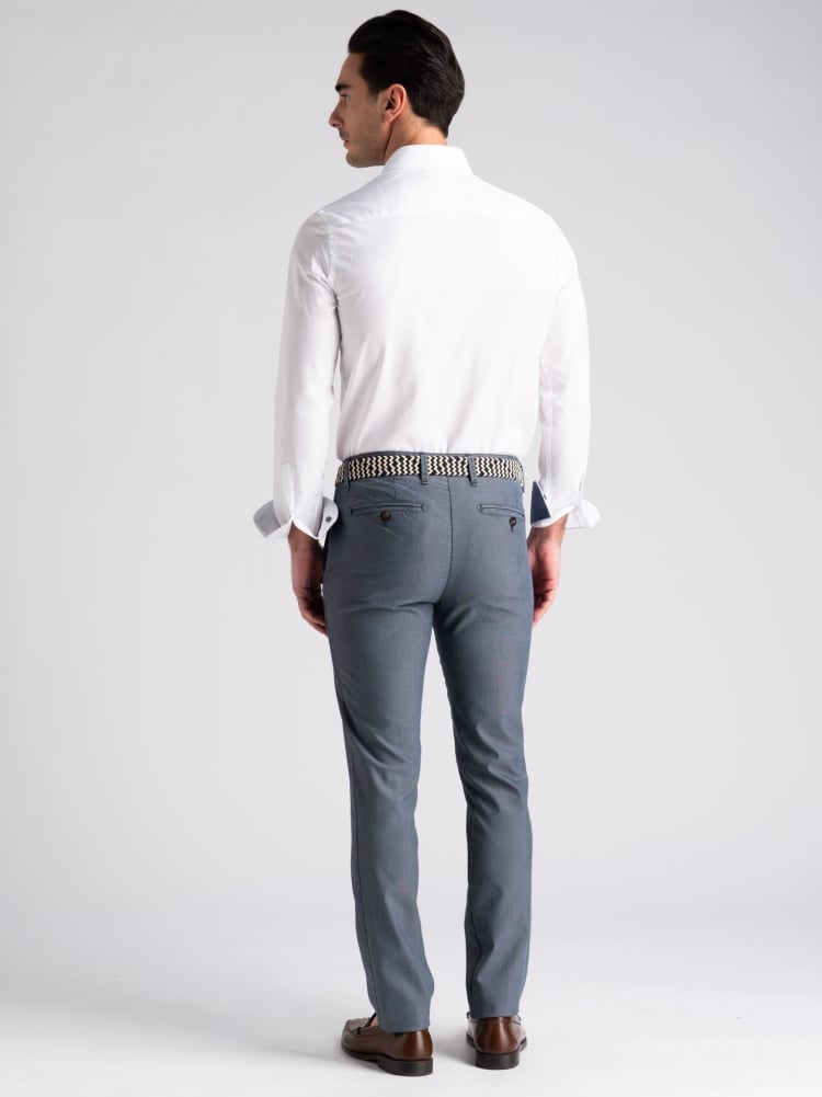 Camicia uomo spigata bianca collo semi francese
