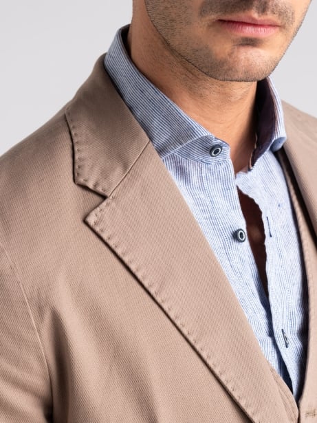 Giacca uomo in cotone armaturato tinto capo sabbia stone washed 2