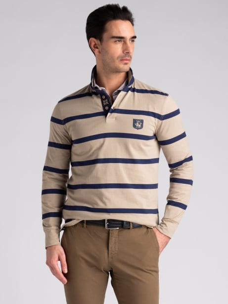 Polo uomo rigatore a manica lunga Invidia 1973
