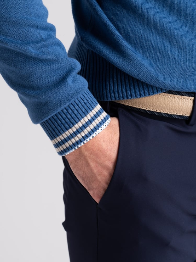 Maglia uomo in cotone scollo a V con contrasti Invidia 1973