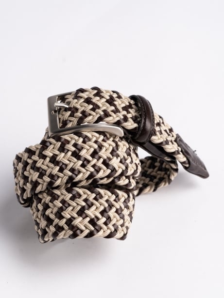 Cintura uomo intrecciata elastica e cuoio Invidia 1973