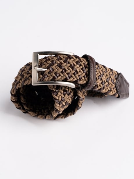 Cintura uomo intrecciata elastica e cuoio Invidia 1973