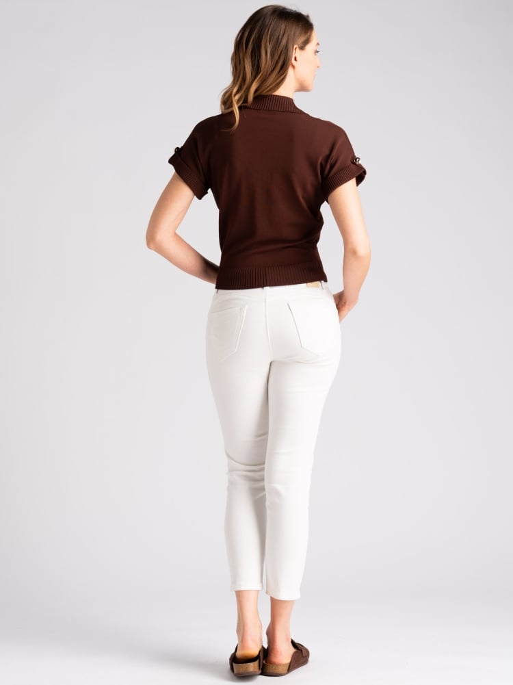 Jeans donna 5 tasche sigaretta bianco