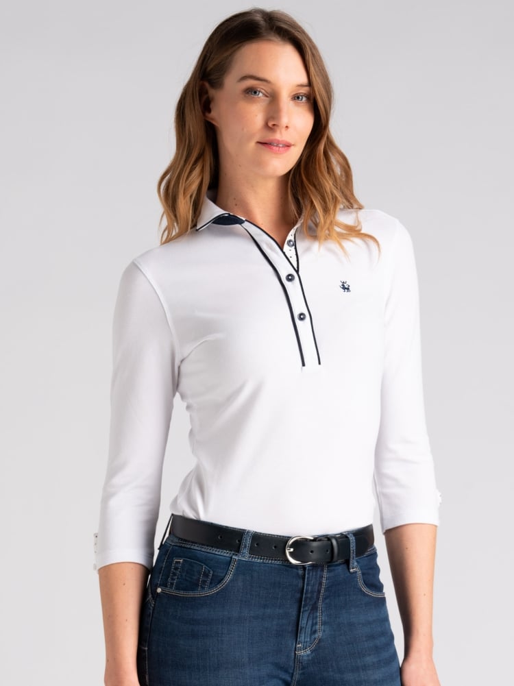 Polo donna manica tre quarti con inserti pois Invidia 1973