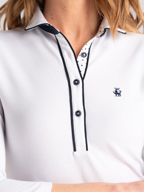 Polo donna manica tre quarti con inserti pois Invidia 1973 2