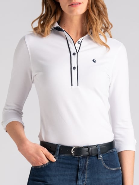 Polo donna manica tre quarti con inserti pois Invidia 1973