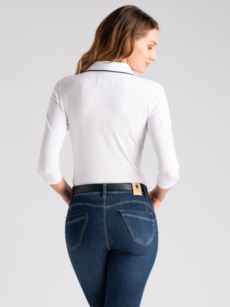 Polo donna manica tre quarti con inserti pois Invidia 1973