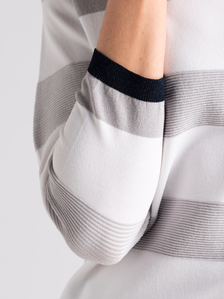 Maglia donna in lurex con scollo a barchetta