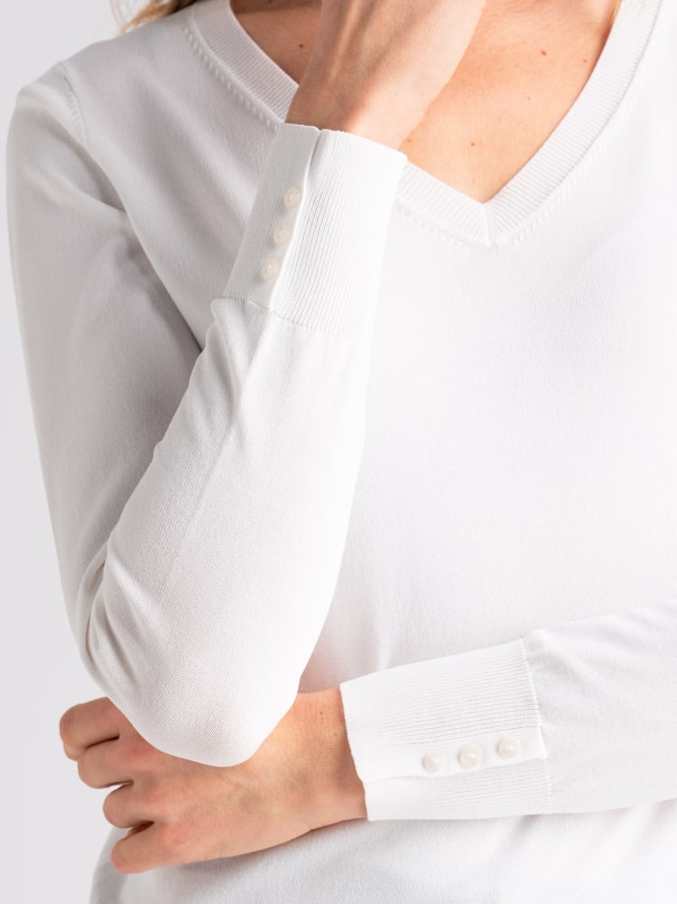 Maglia donna basic in viscosa con scollo a V