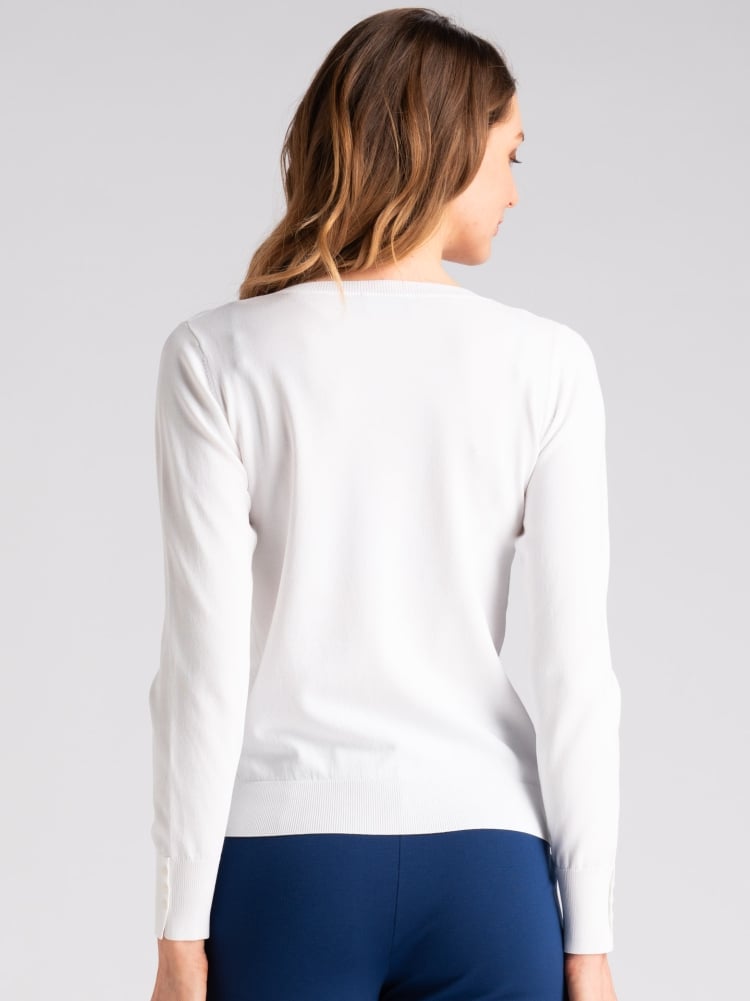 Maglia donna basic in viscosa con scollo a V