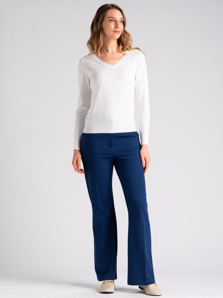 Maglia donna basic in viscosa con scollo a V