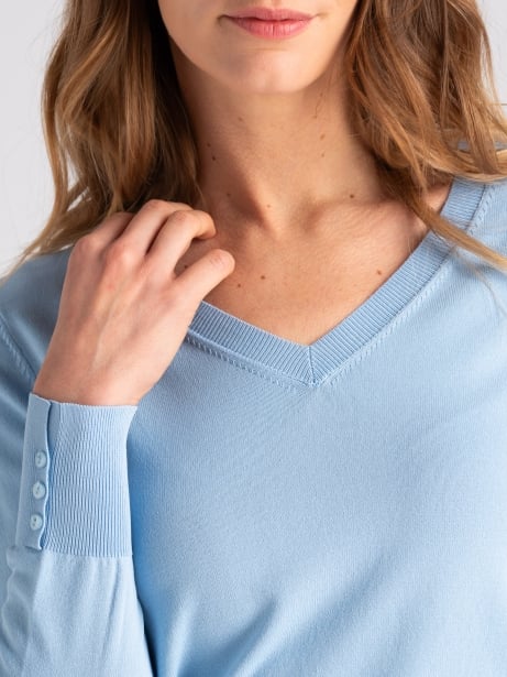 Maglia donna basic in viscosa con scollo a V 2