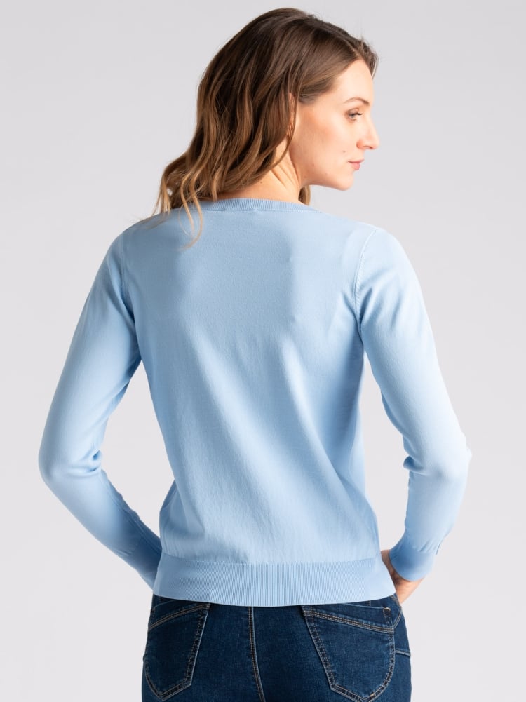 Maglia donna basic in viscosa con scollo a V