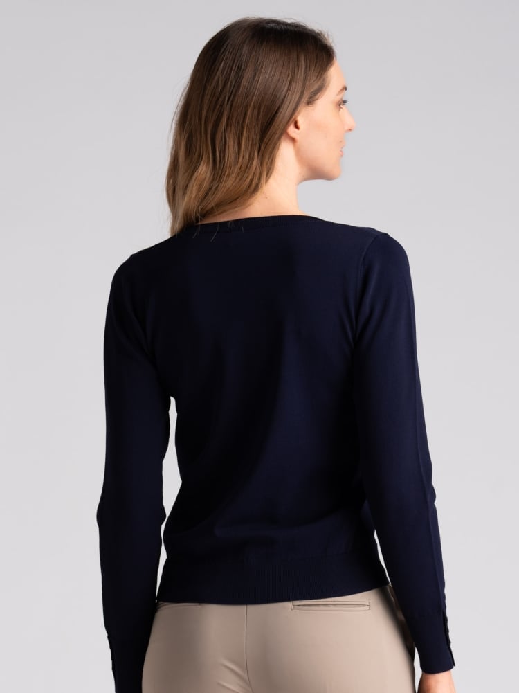 Maglia donna basic in viscosa con scollo a V