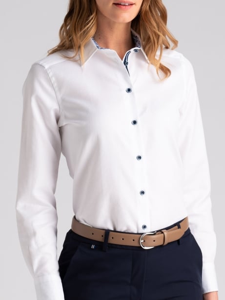 Camicia donna in cotone operato bianco