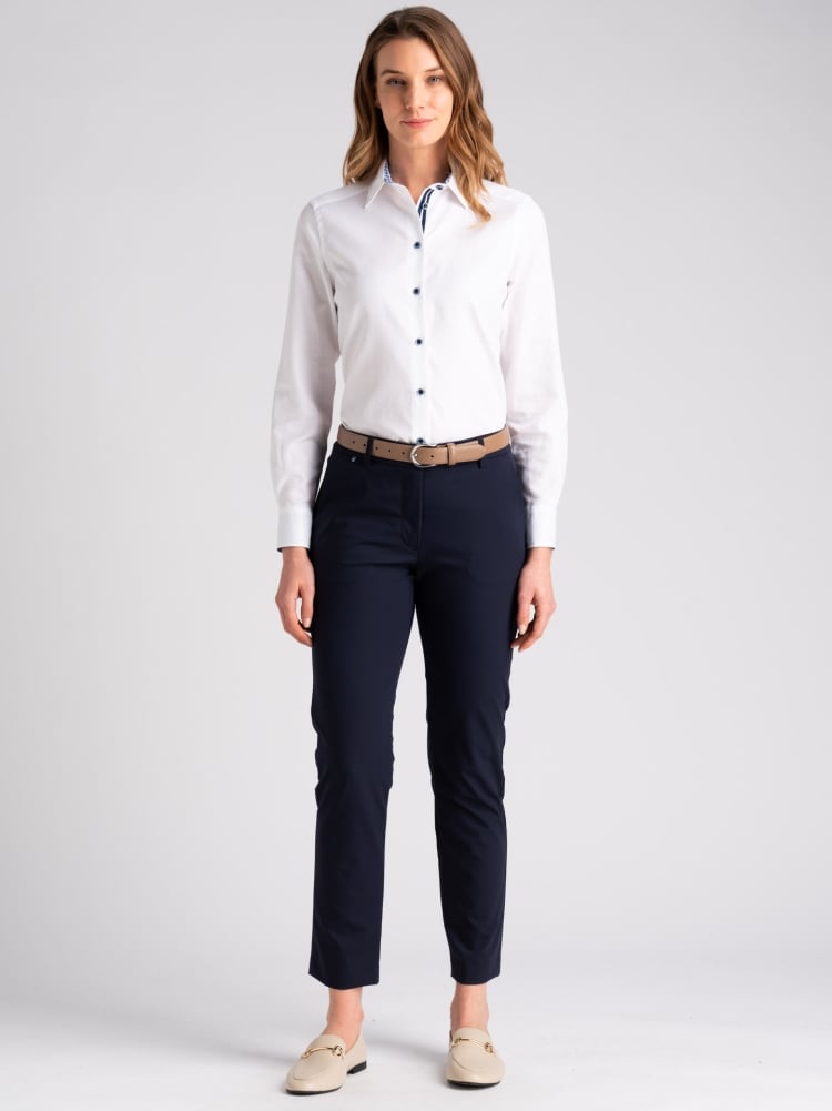 Camicia donna in cotone operato bianco