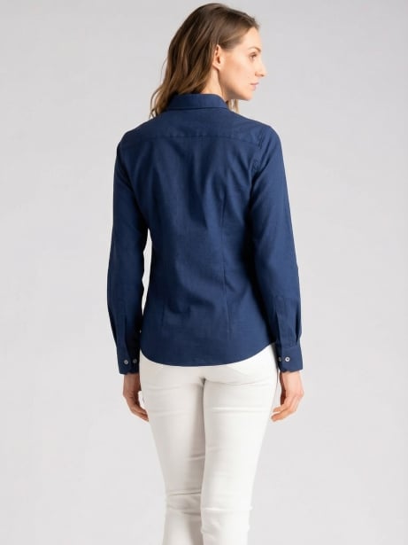 Camicia donna in cotone armaturato blu scuro Invidia 1973 2