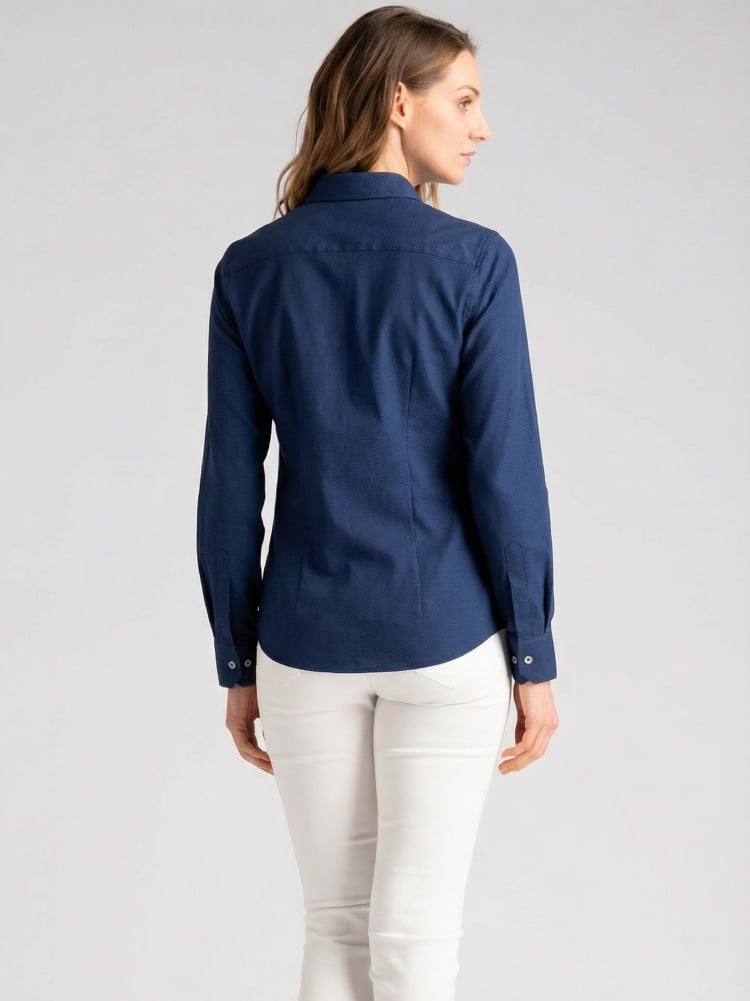 Camicia donna in cotone armaturato blu scuro Invidia 1973