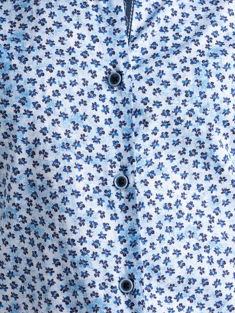 Camicia donna in popeline con fantasia fiorellino