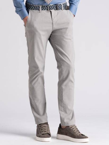 Pantalone uomo chino micro disegno sovratinto