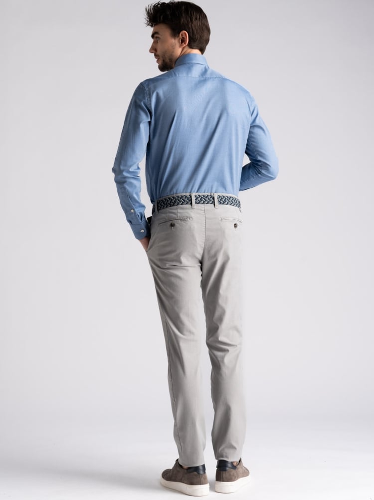 Pantalone uomo chino micro disegno sovratinto