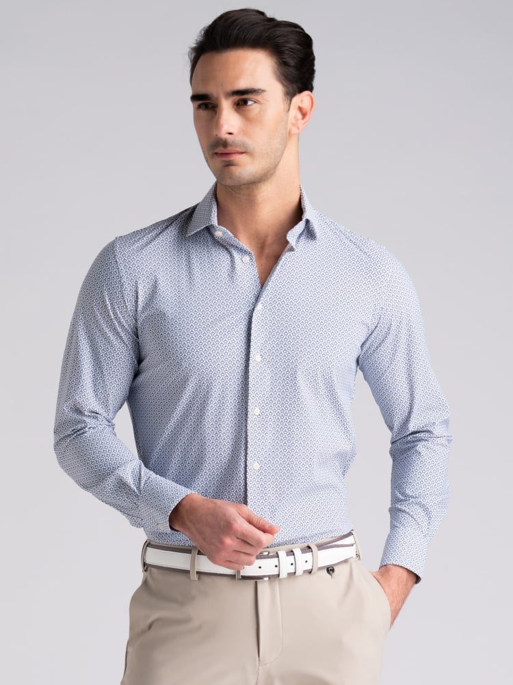 Camicia uomo TECNO bianca con disegni