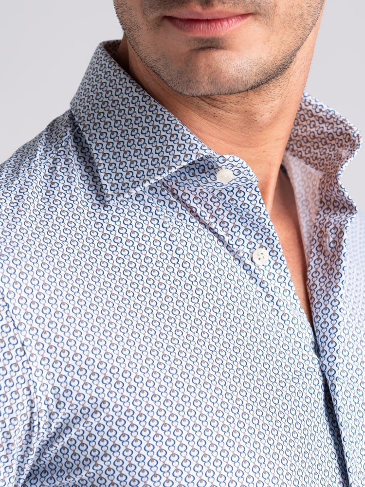 Camicia uomo TECNO bianca con disegni