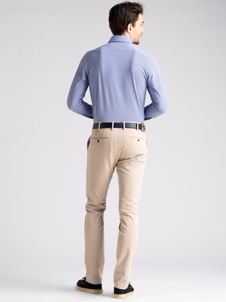 Camicia uomo TECNO bluette con stampa geometrica