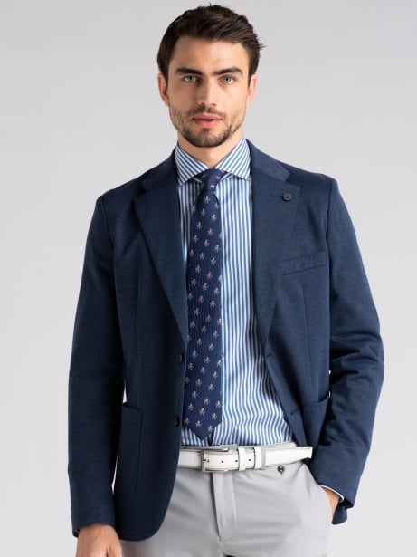 Giacca uomo sfoderata in maglia micro operata