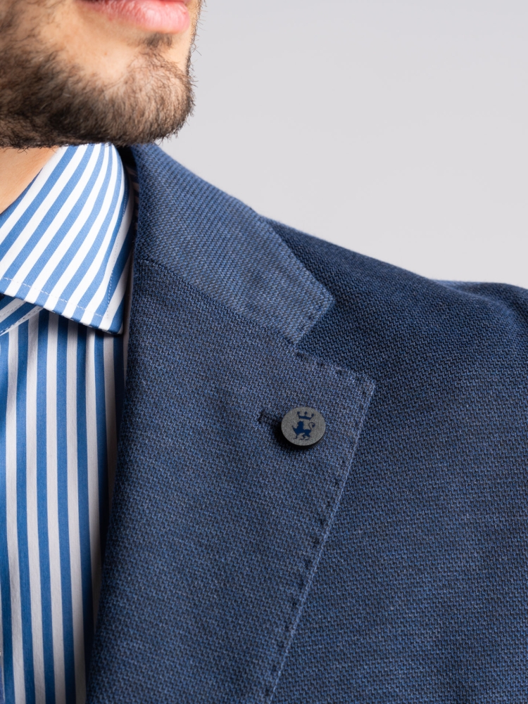 Giacca uomo sfoderata in maglia micro operata