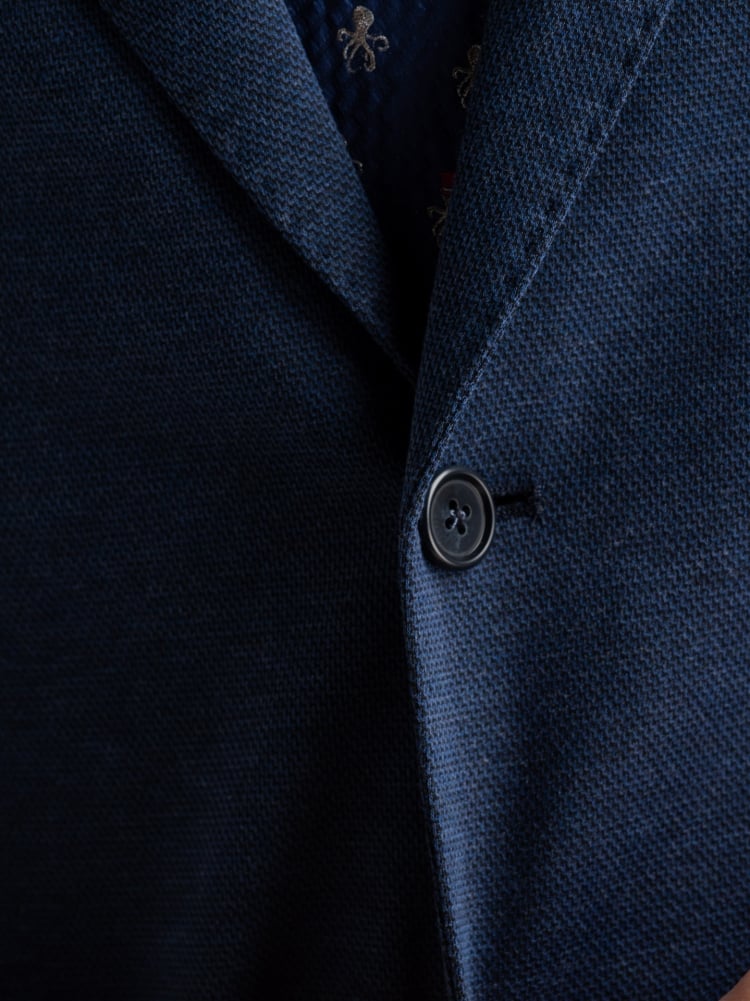 Giacca uomo sfoderata in maglia micro operata