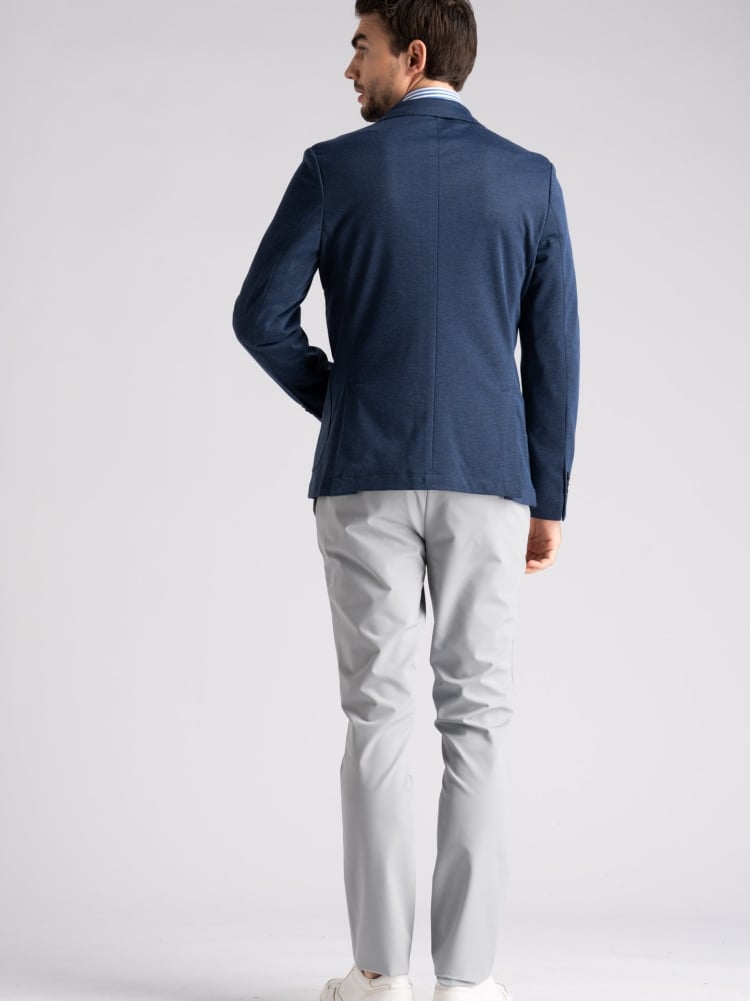 Giacca uomo sfoderata in maglia micro operata