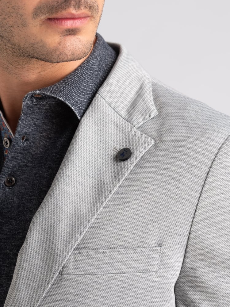 Giacca uomo sfoderata in maglia micro operata