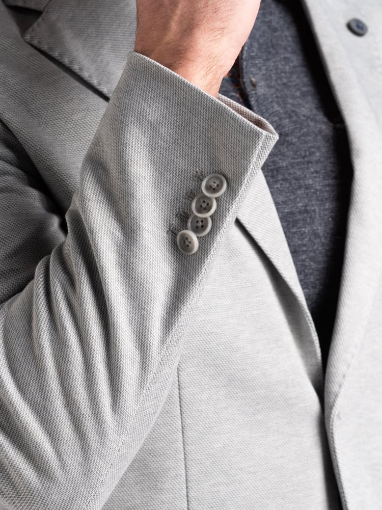 Giacca uomo sfoderata in maglia micro operata