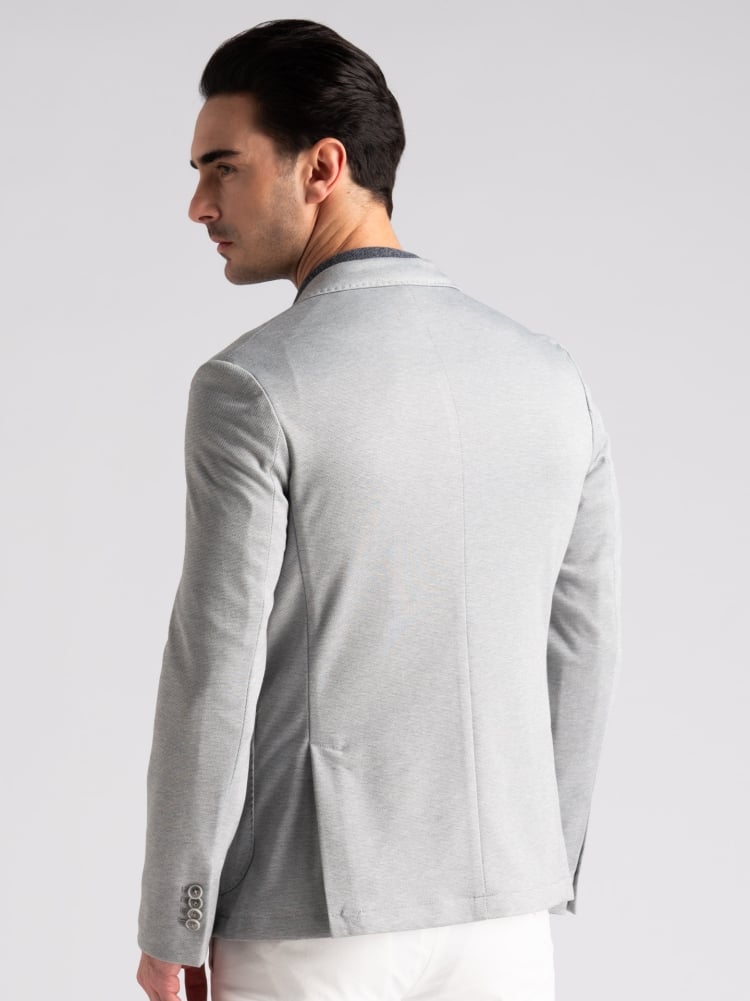 Giacca uomo sfoderata in maglia micro operata