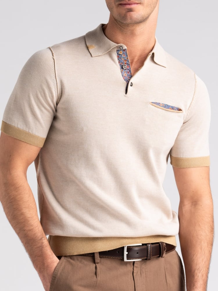 Maglia uomo polo manica lunga vanisè con contrasti