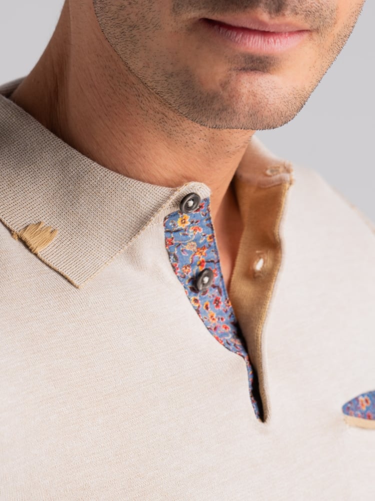 Maglia uomo polo manica lunga vanisè con contrasti