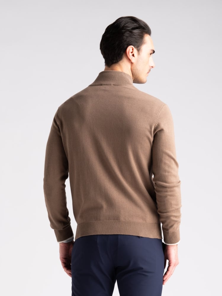 Maglia uomo full zip con lavorazione chicco di riso e tasche Invidia 1973