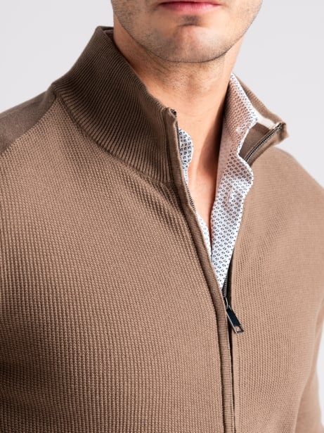 Maglia uomo full zip con lavorazione chicco di riso e tasche Invidia 1973 2