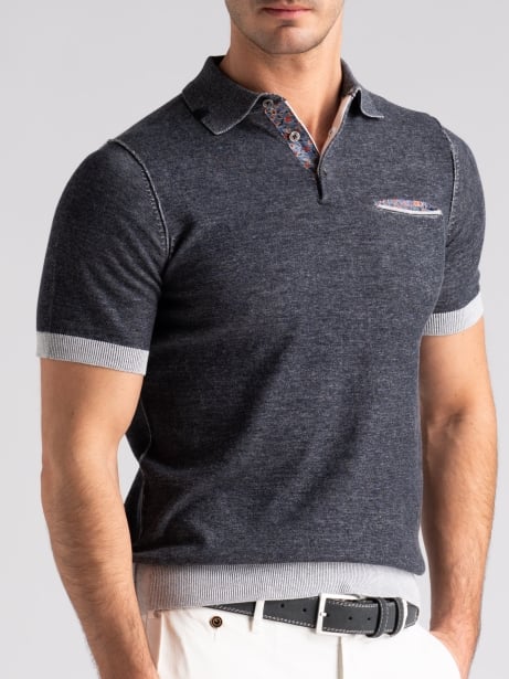 Maglia uomo polo manica lunga vanisè con contrasti Invidia 1973